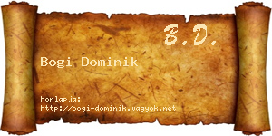 Bogi Dominik névjegykártya